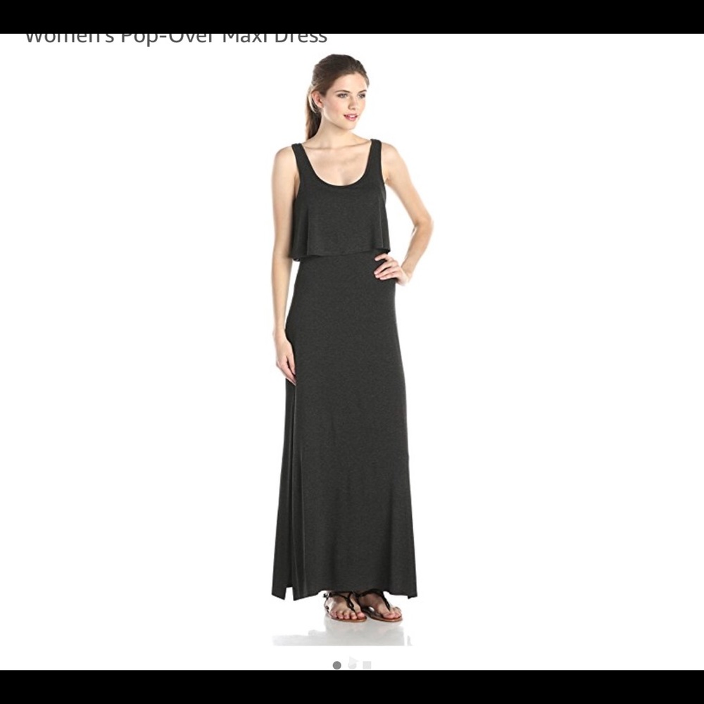 Betsey Johnson Pop-Over Maxi Dress in Heather grey